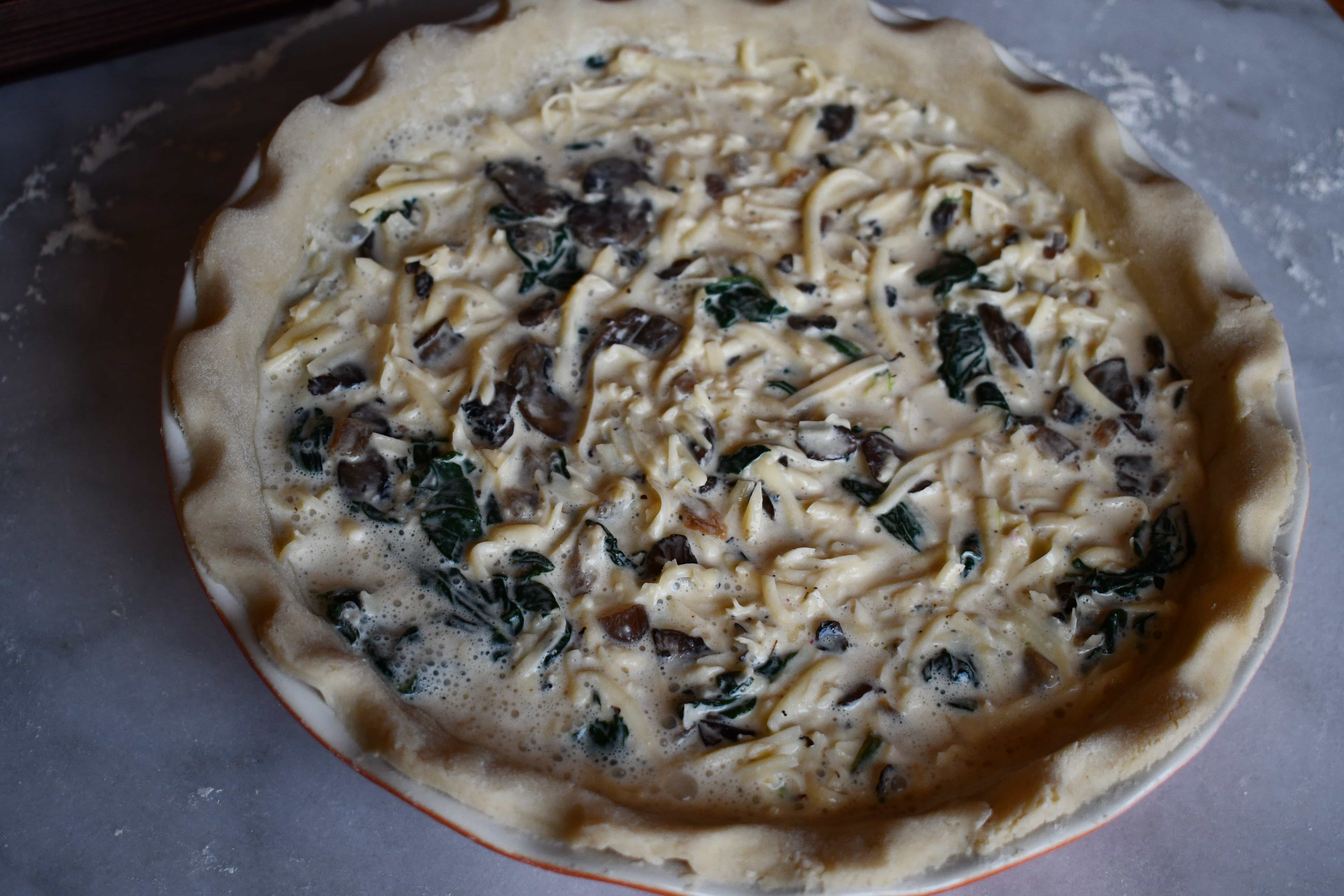 Joanna Gaines Mushroom, Spinach and Swiss Cheese Quiche