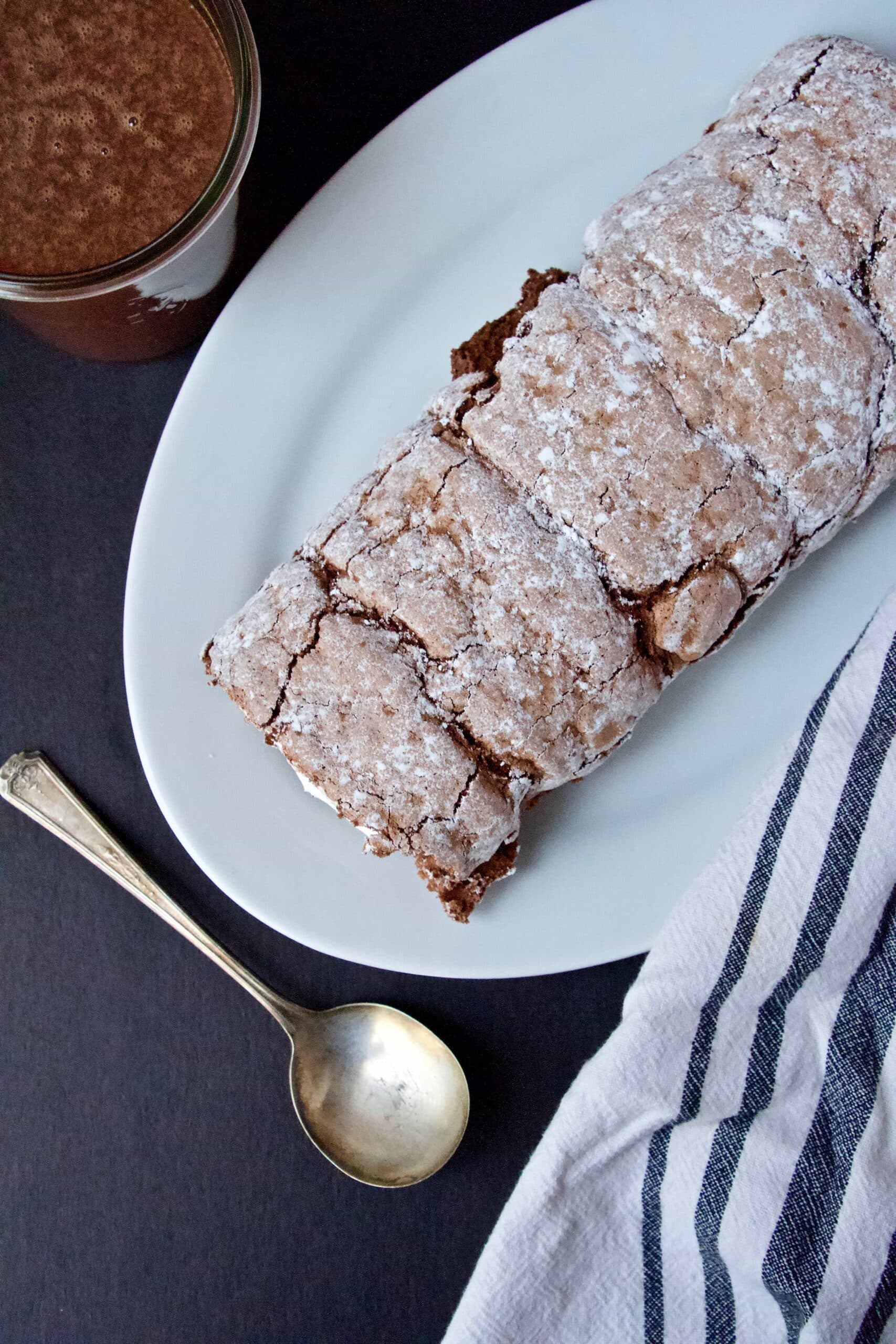 Bevie's Chocolate Roll with Hot Fudge Sauce