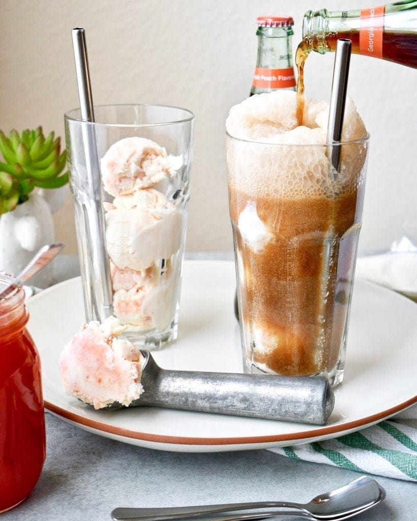 Ice Cream Soda with Peach Ice Cream