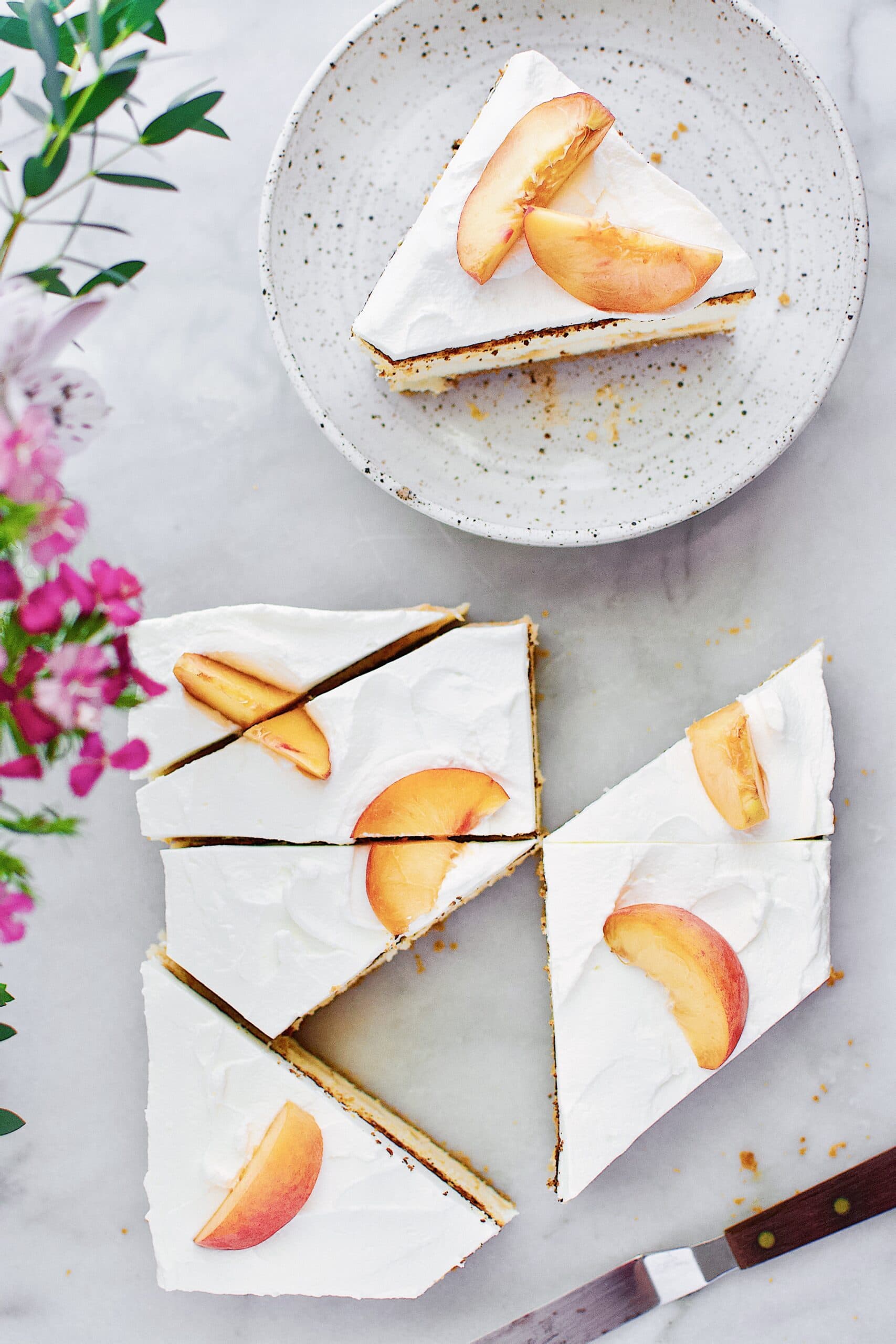 Peaches and Cream Cheesecake