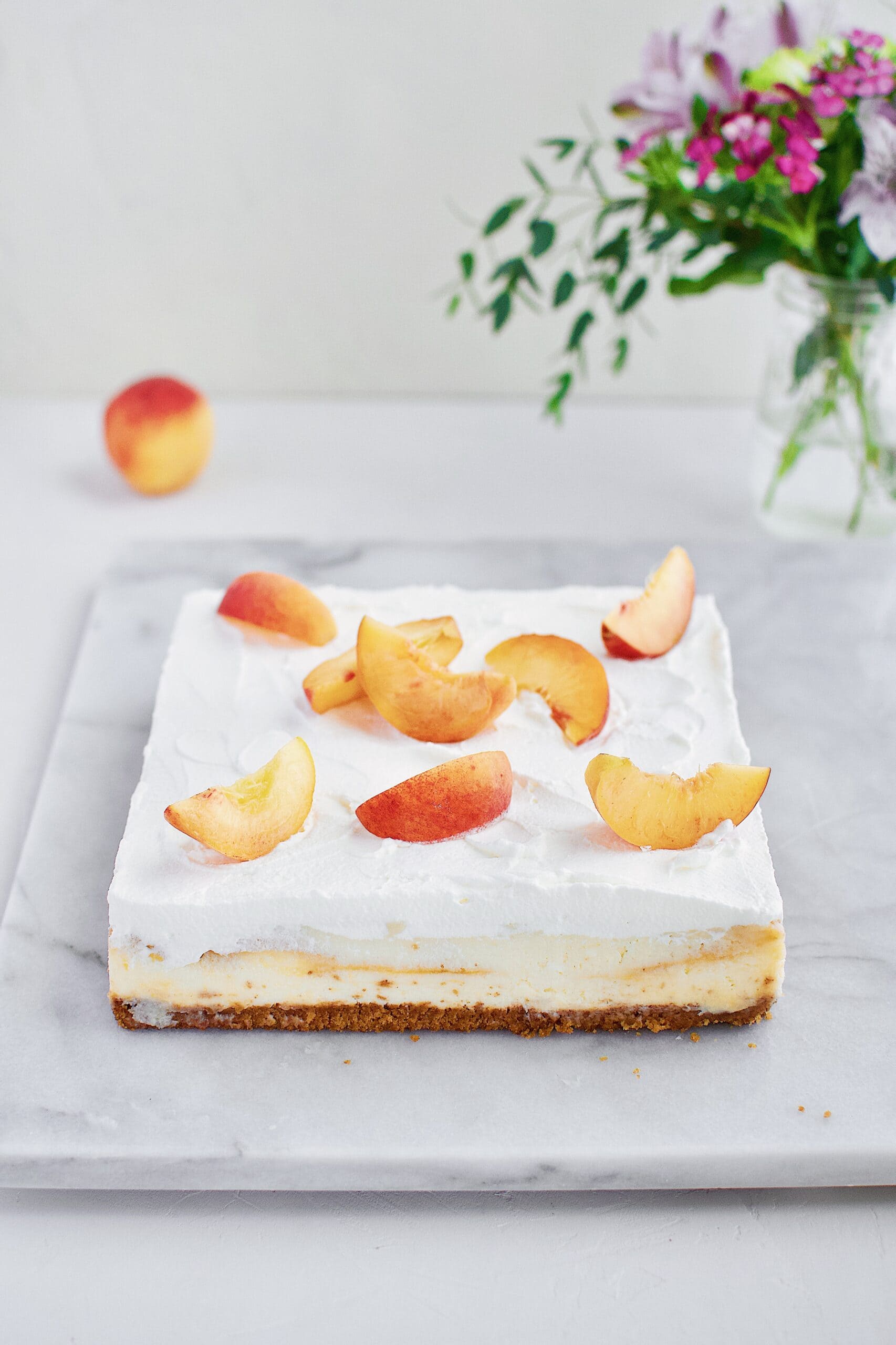 Peaches and Cream Cheesecake