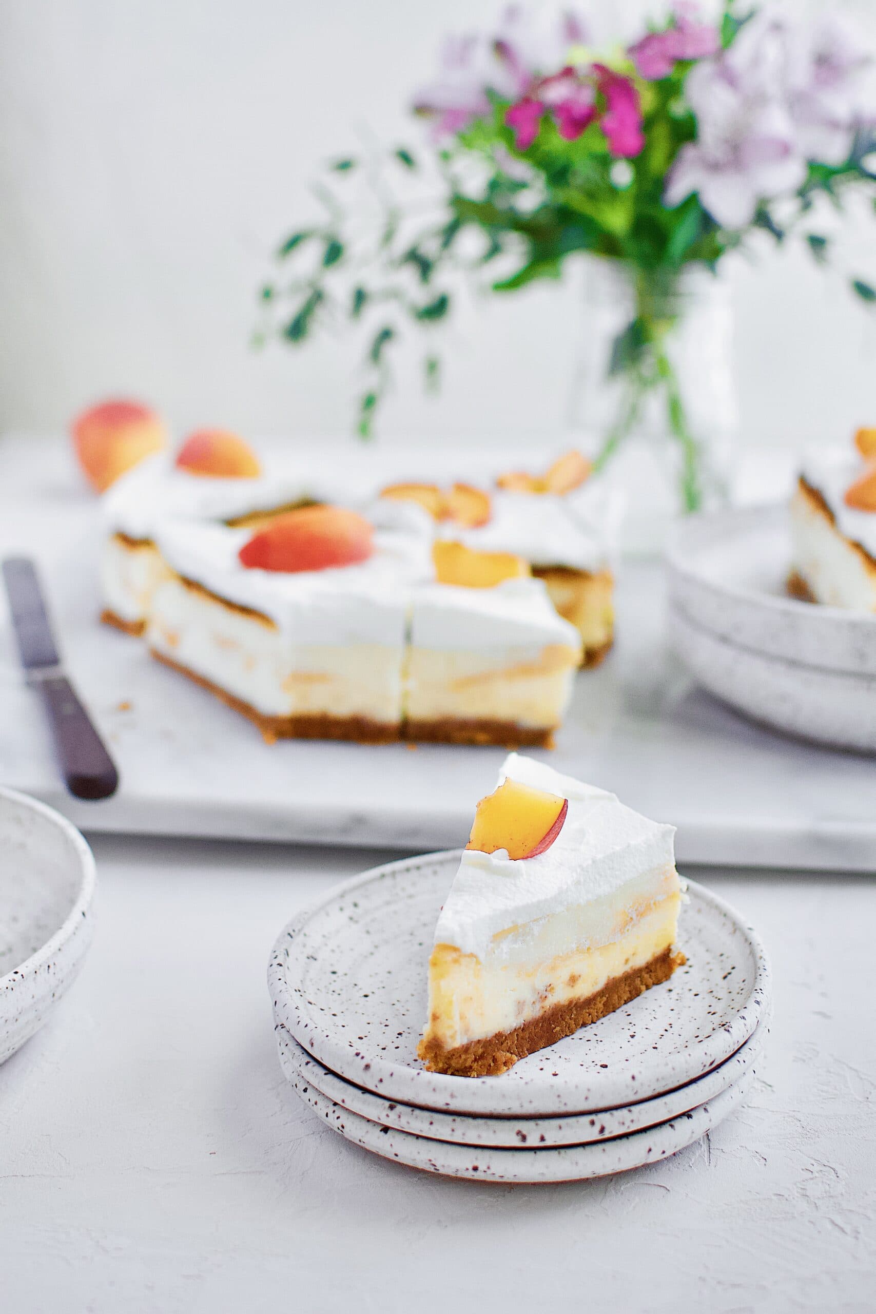 Peaches and Cream Cheesecake