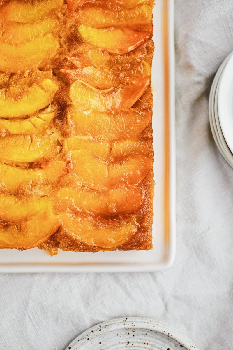 Summer Peach Upside Down Cake in Partnership with KitchenAid