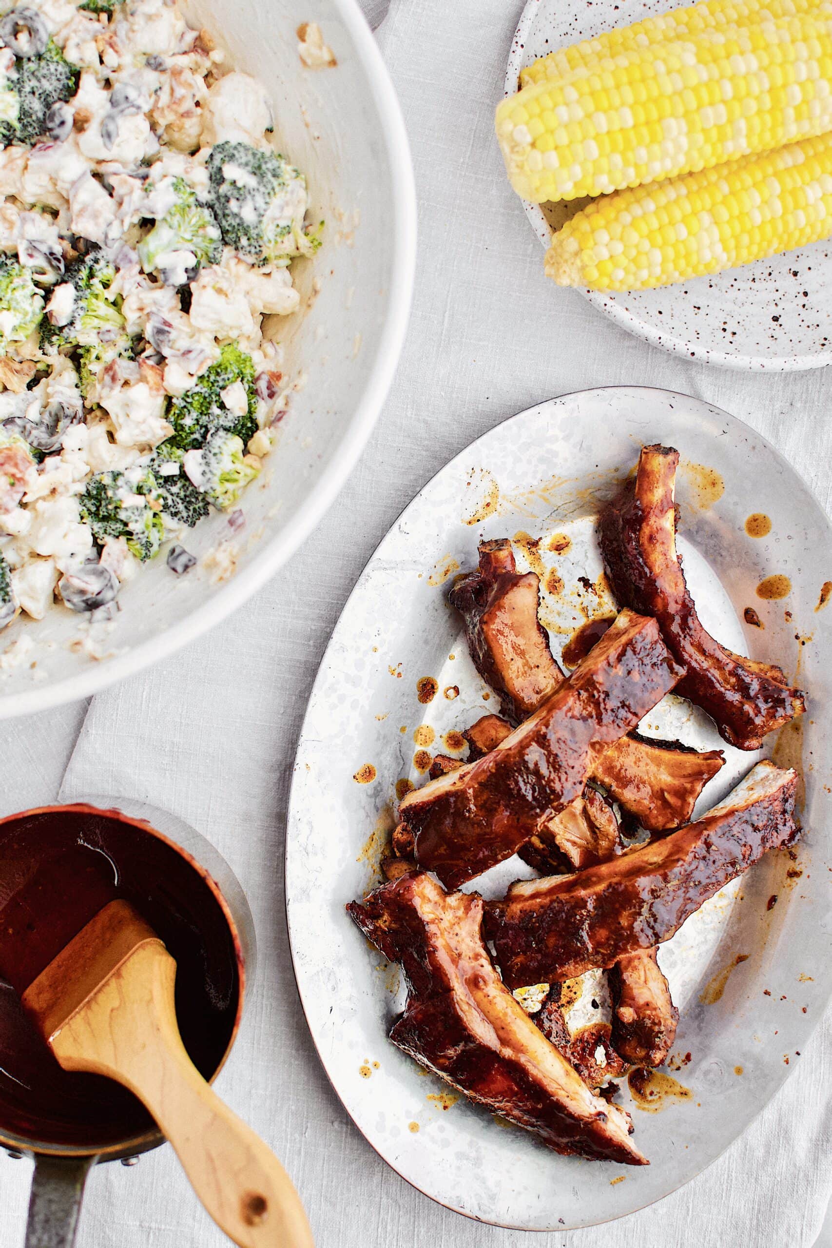 Instant Pot BBQ Ribs and dinner fixins