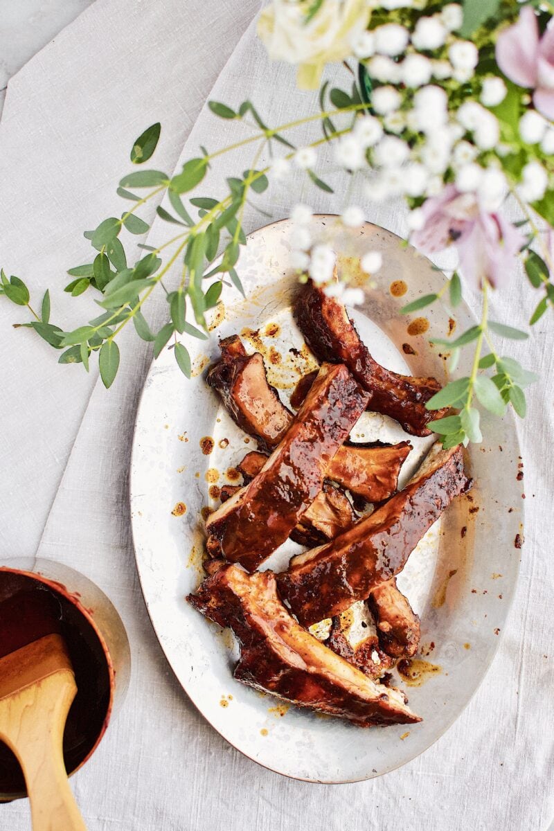 Instant Pot BBQ Ribs cut up