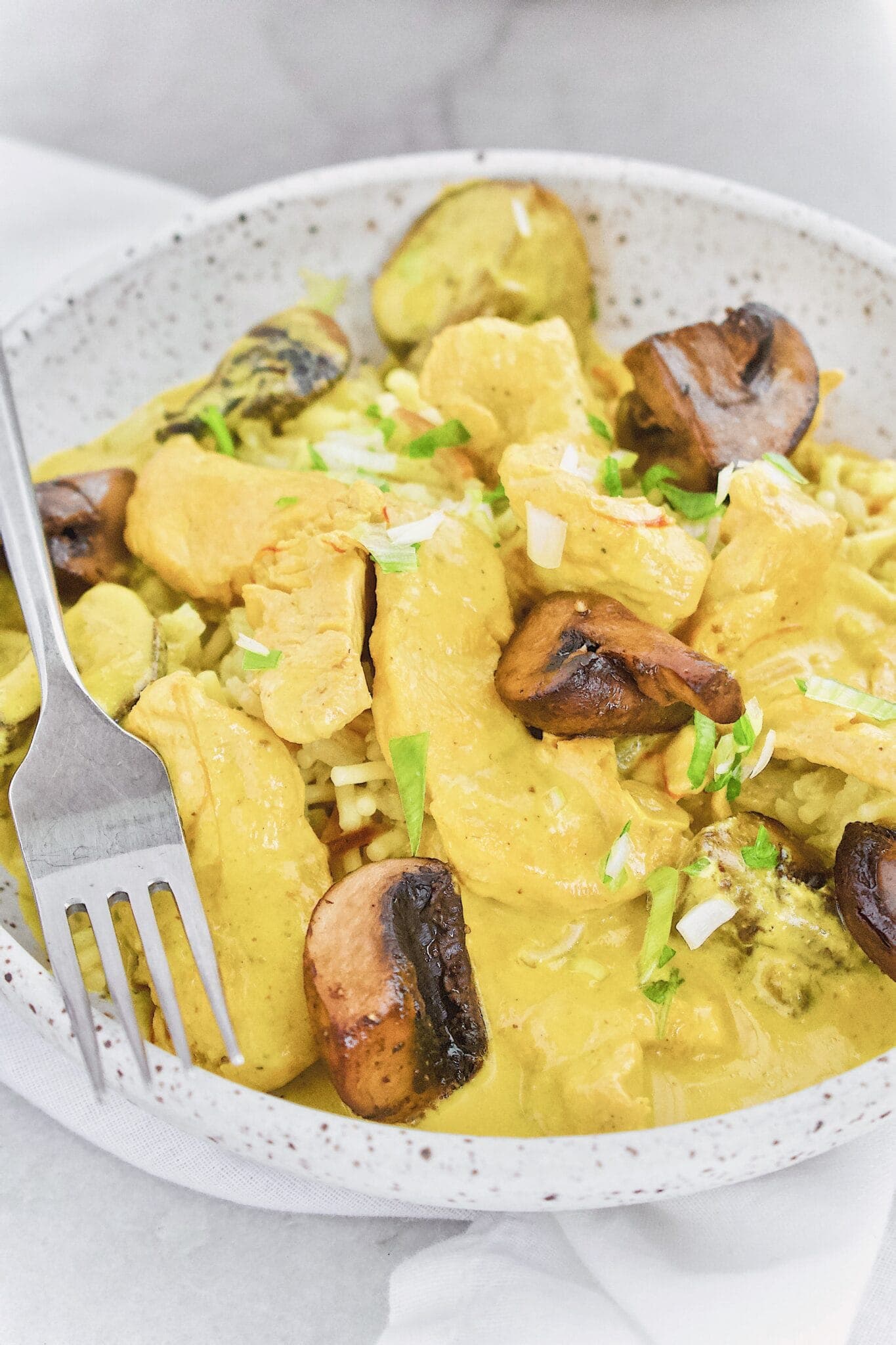 Mediterranean Saffron Chicken and Mushrooms KendellKreations