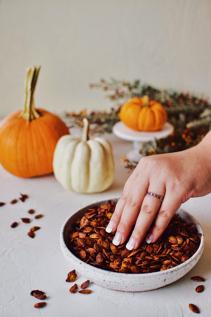 Soy Sauce Pumpkin Seeds crispy and ready to eat.