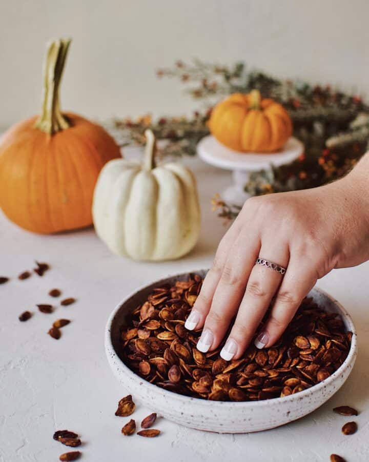 Soy Sauce Pumpkin Seeds crispy and ready to eat.