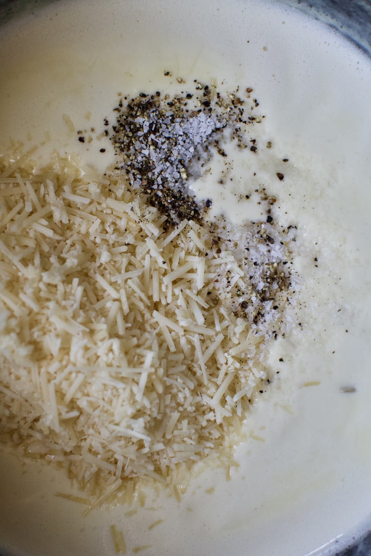 Making Restaurant-Style Alfredo at home, step 5.