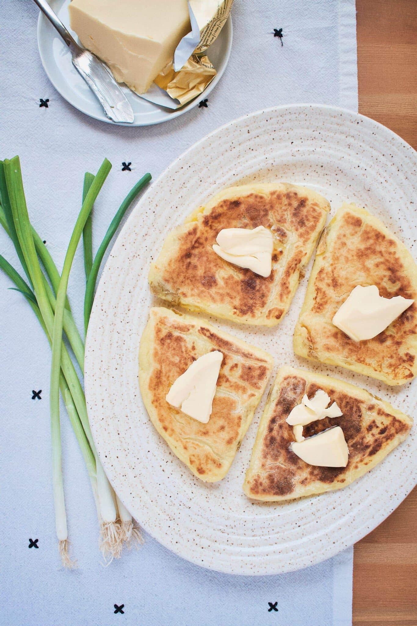 Irish Potato Bread with Irish butter on top.