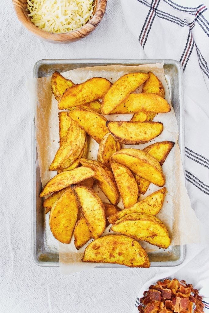 Turmeric Potato Wedges after roasting