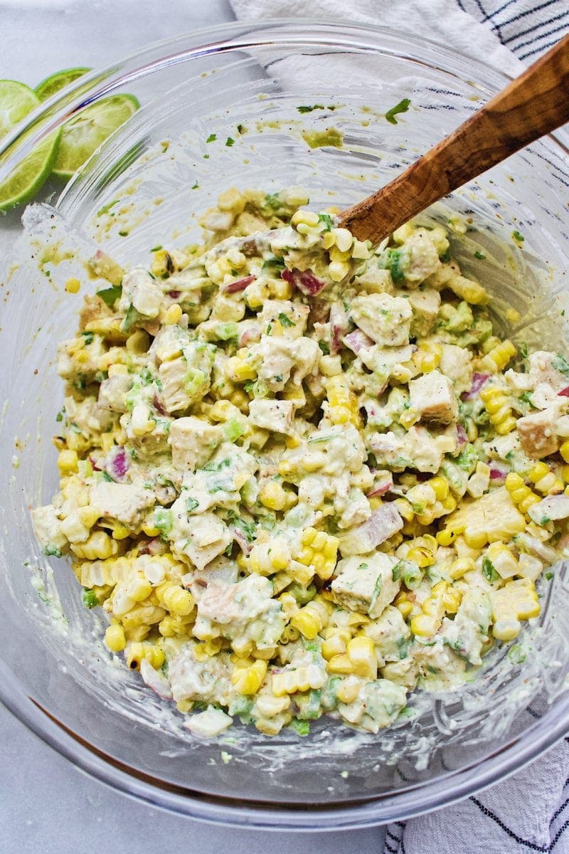 Finished Mexican Street Corn Chicken Salad