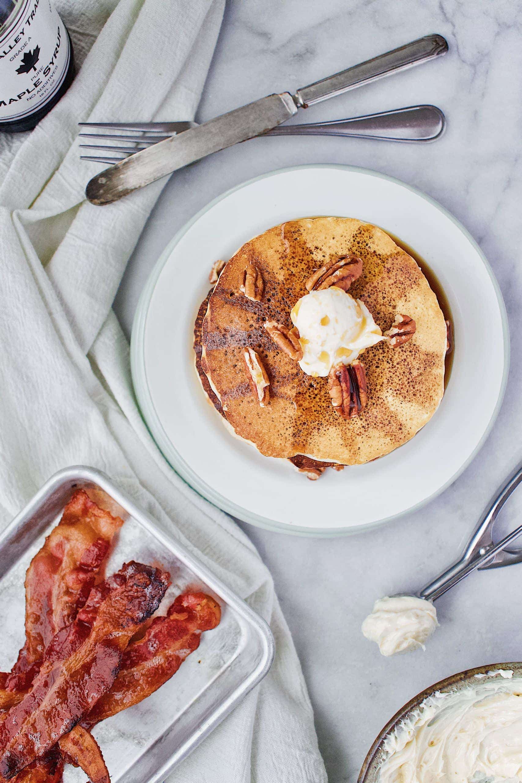 Joanna Gaines Pecan Pancakes with Maple Butter