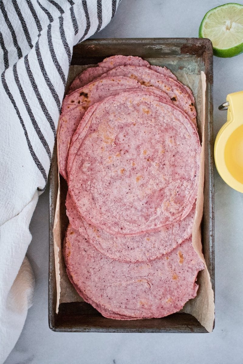 Joanna Gaines Corn Tortilla recipe made with blue cornmeal