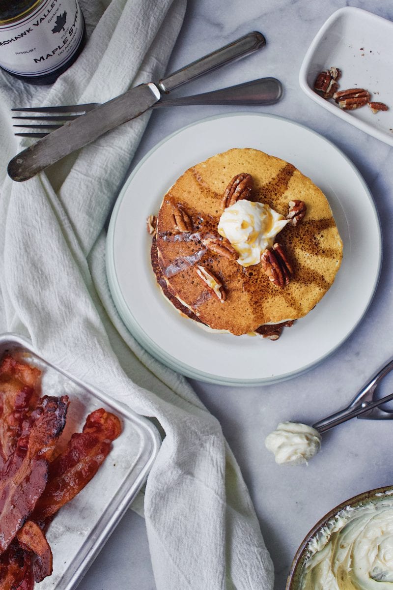 Joanna Gaines Pecan Pancakes with Maple Butter