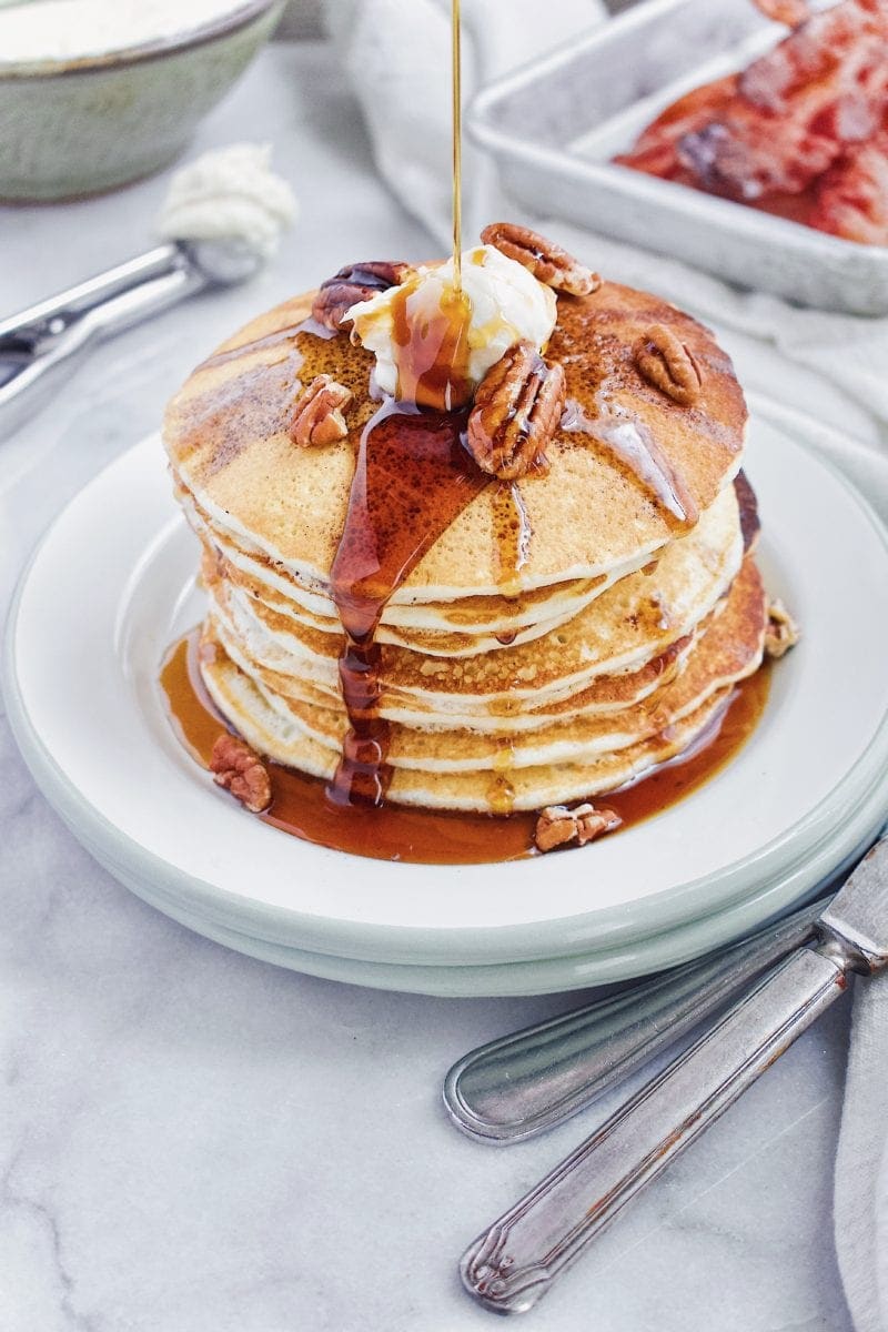 Joanna Gaines Pecan Pancakes with Maple Butter