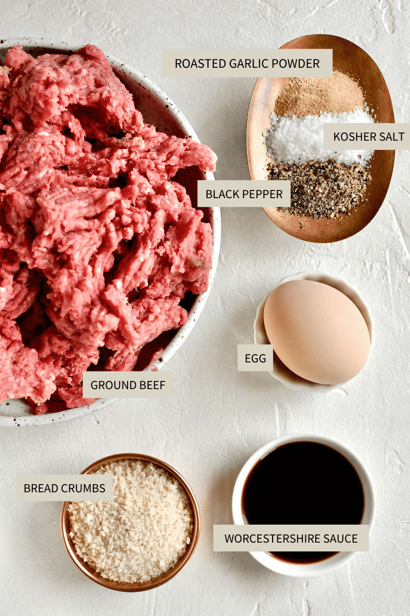 Ingredients needed to make Not-So "Basic" Burgers.