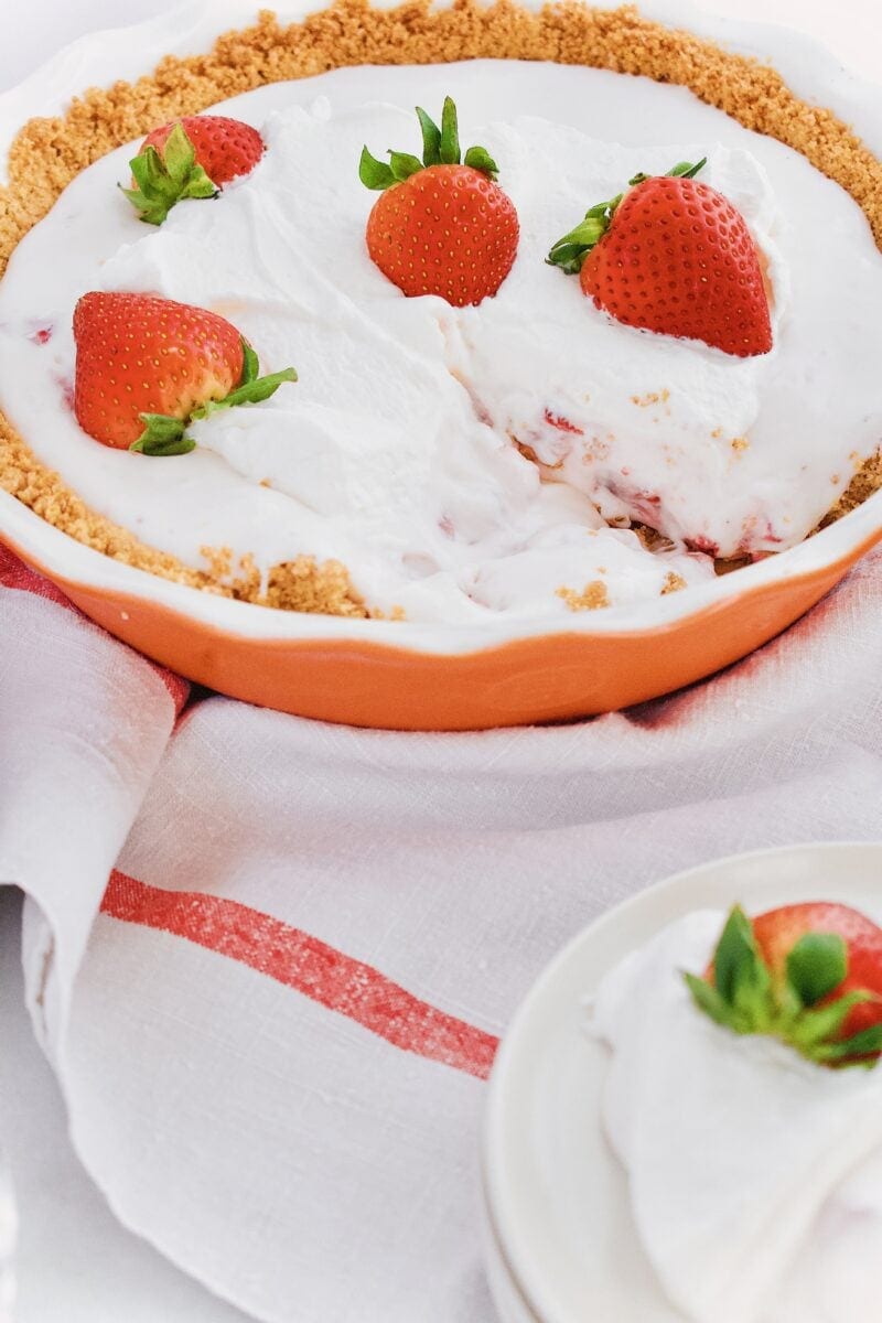 Joanna Gaines Strawberry Pie from the Magnolia Table Cookbook served on white plates