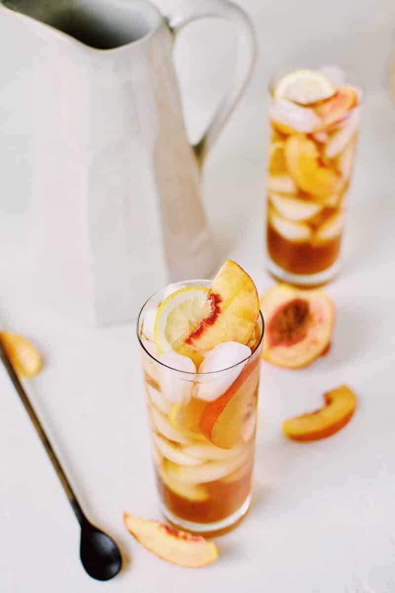 Refreshing Southern Peach Sweet Tea - Butter Be Ready