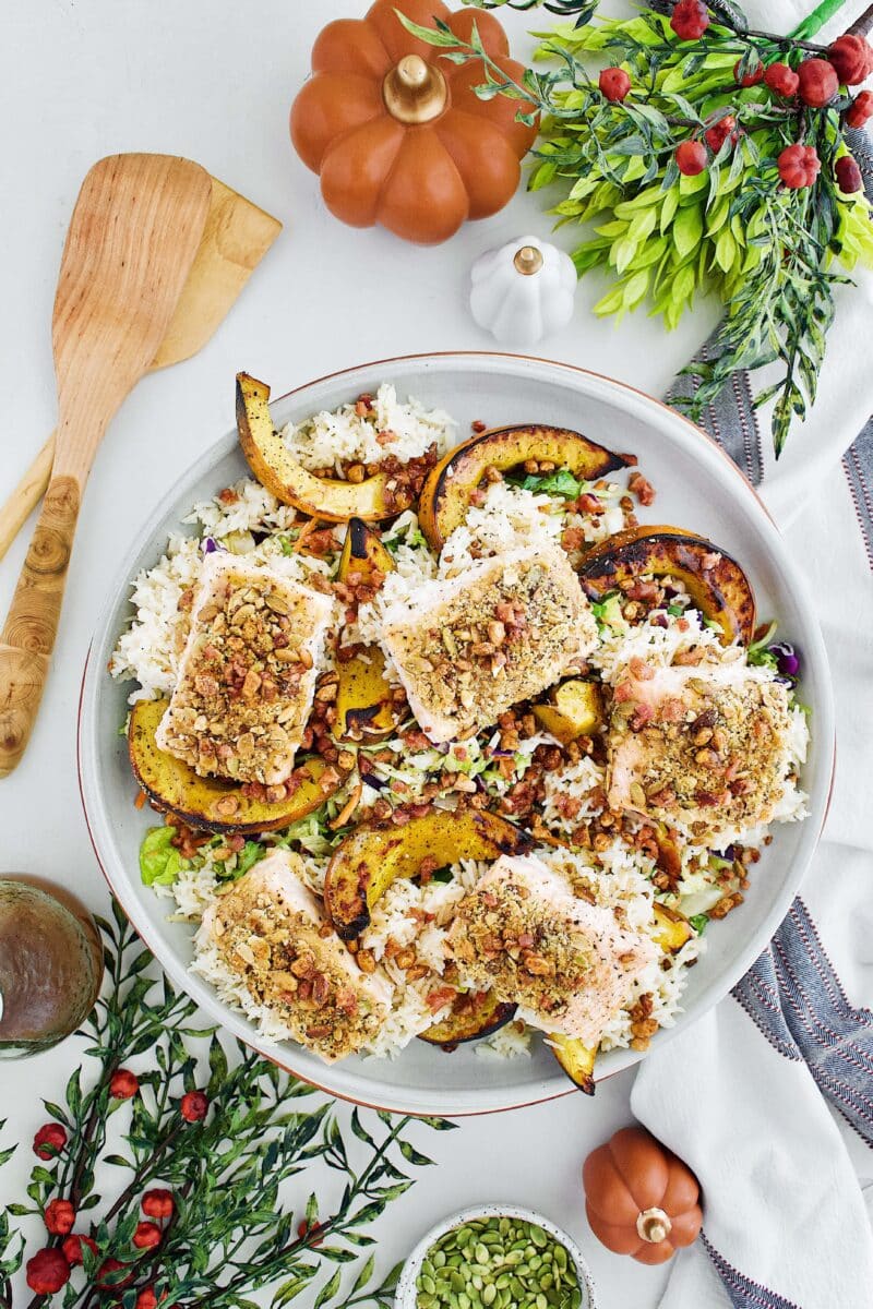 Pepita Crusted Salmon Salad