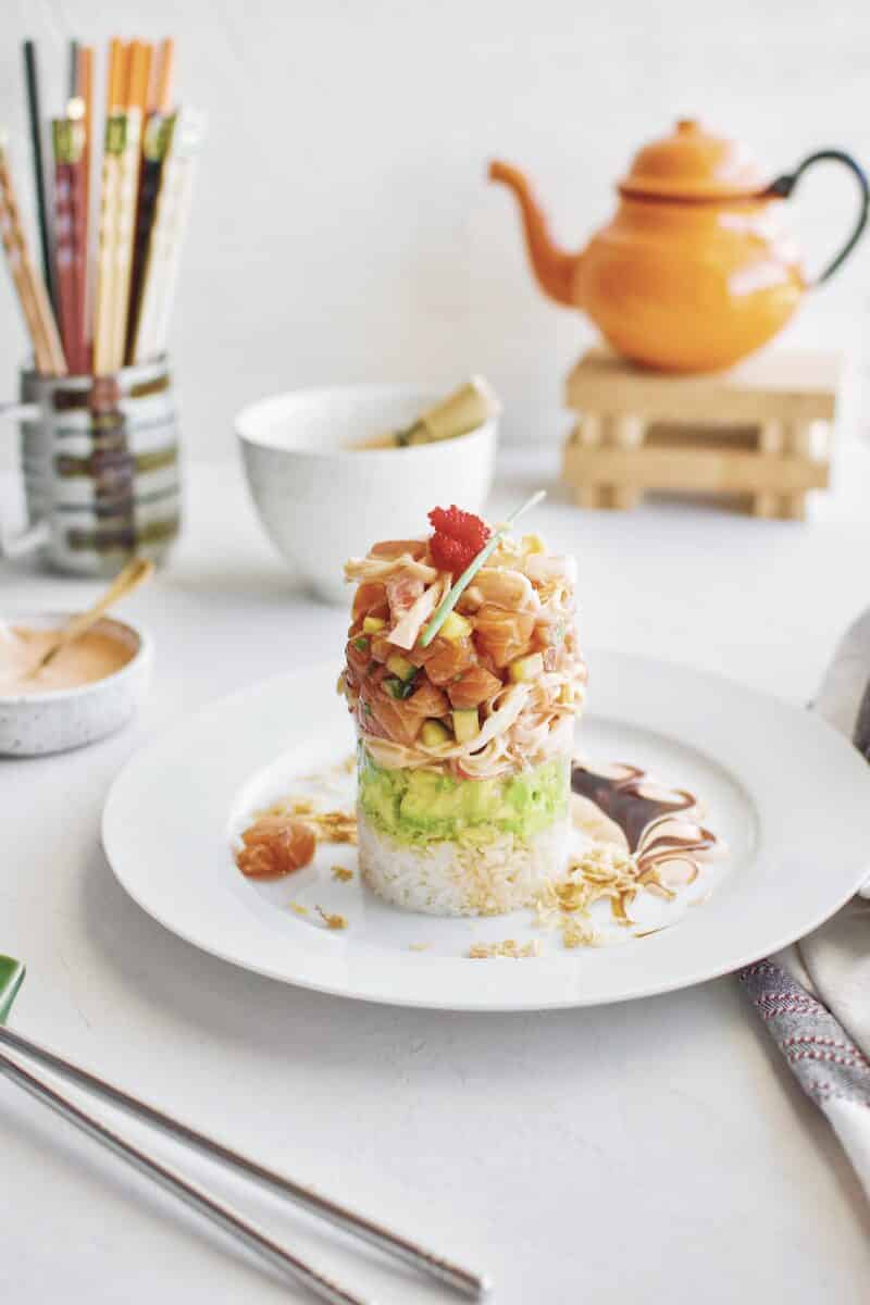 Spicy Salmon Tower recipe