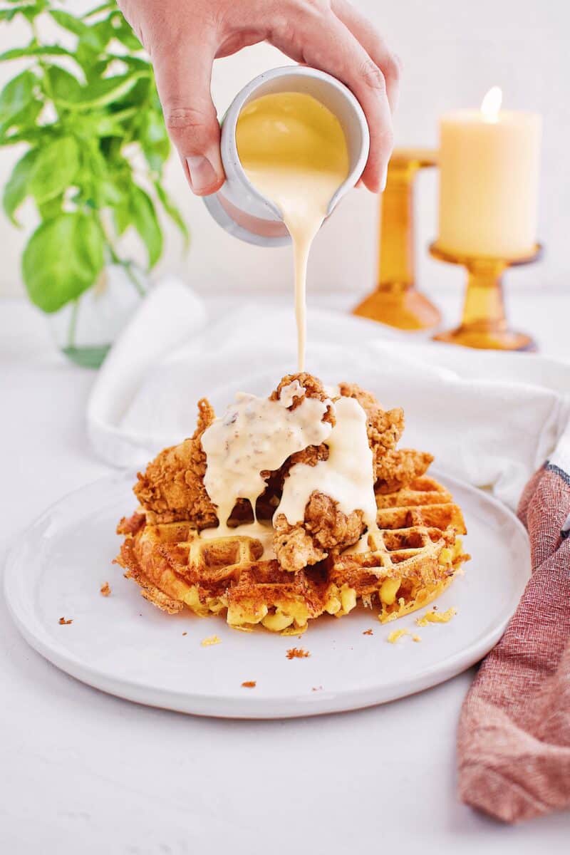 Chicken & Mac n' Cheese Waffles