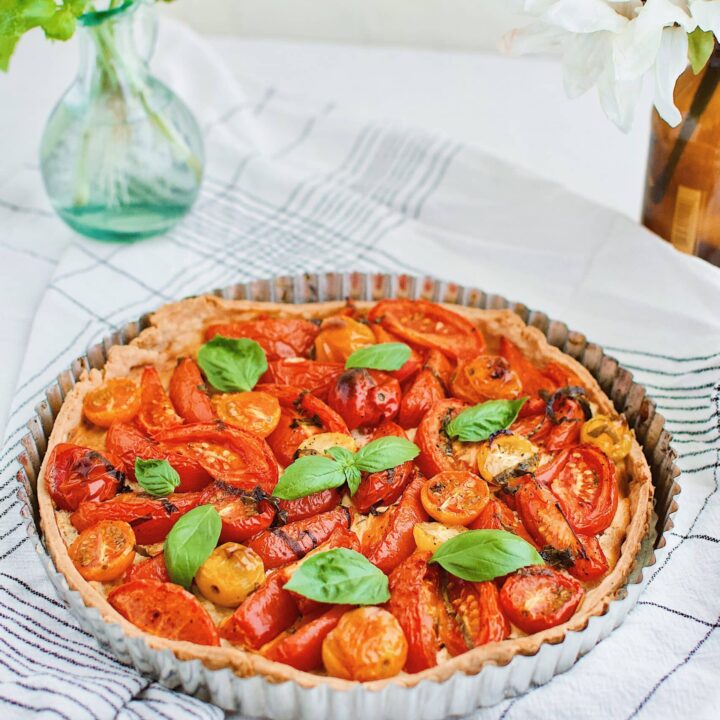Roasted Tomato Tart with Parmesan Pie Crust