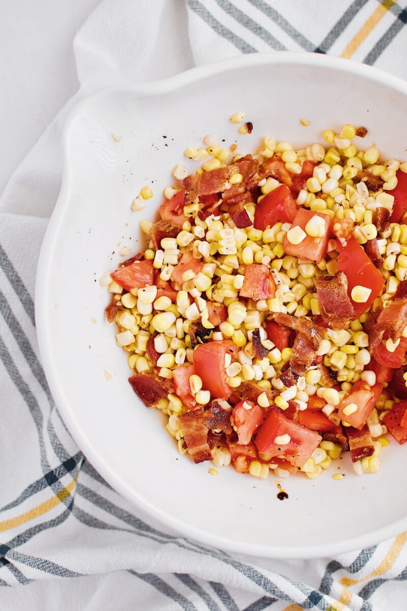 bacon, corn, and tomato salad