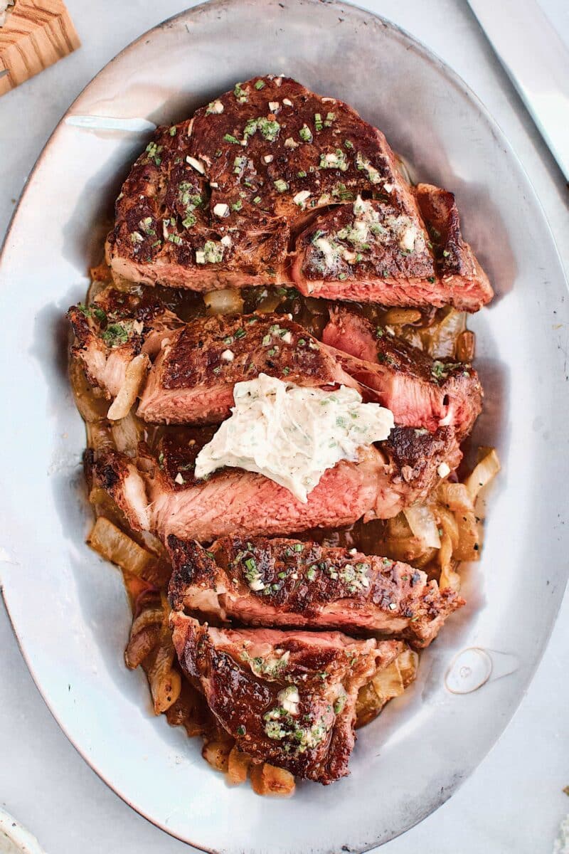 Steak with Goat Cheese Butter - Cooks Well With Others