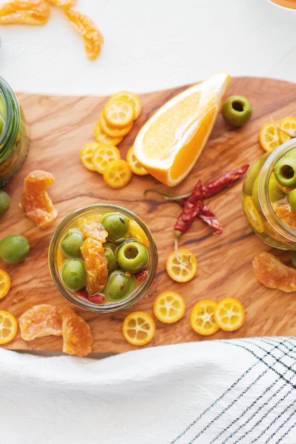 Marinated Olives with Tangerine, Kumquat, and Chilies KendellKreations