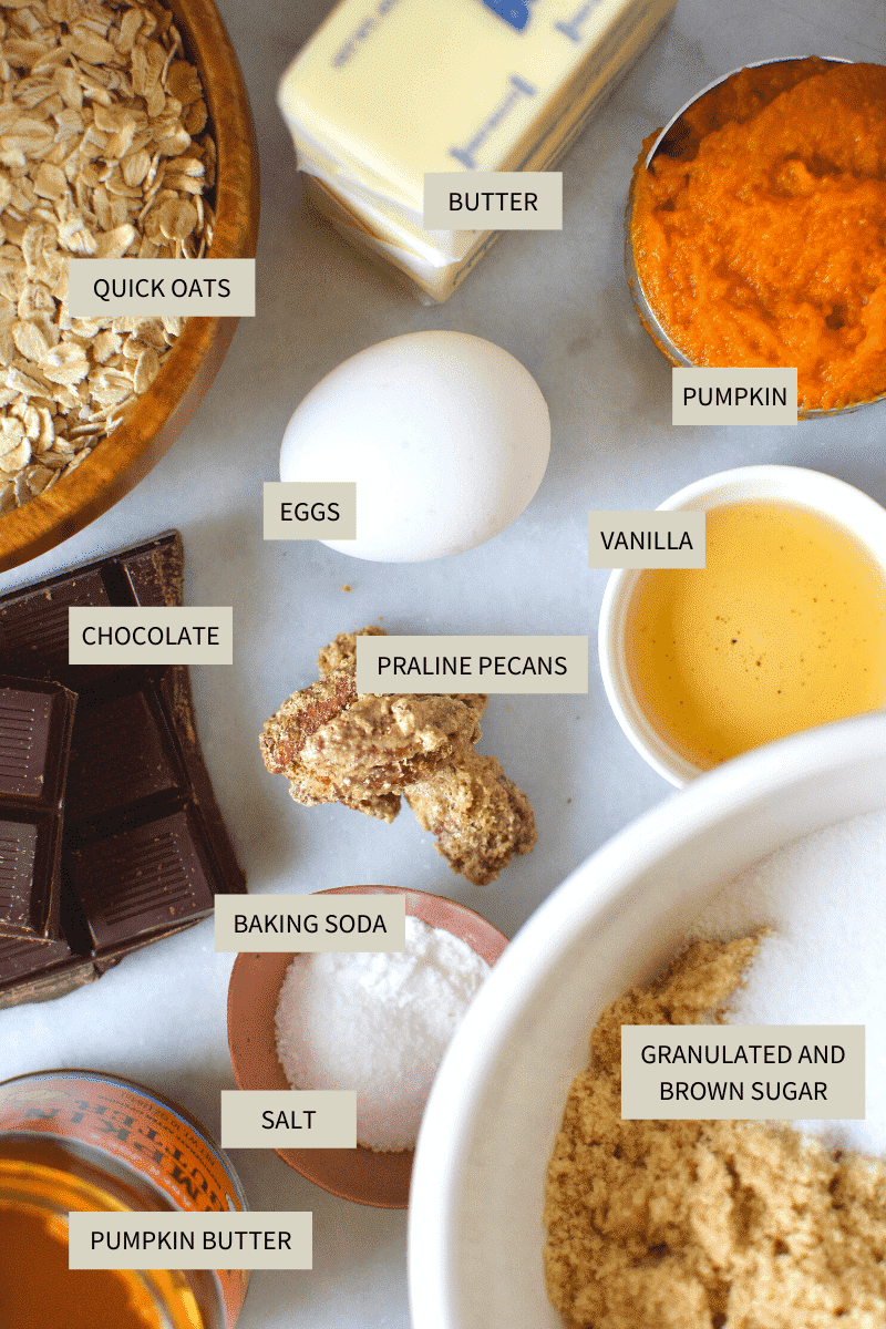 Pumpkin Oatmeal Cookies ingredients