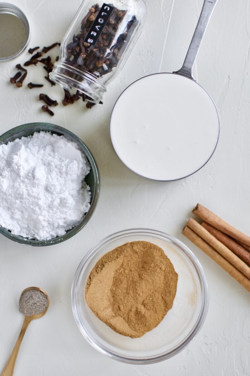 Chai Spiced Whipped Cream ingredients.