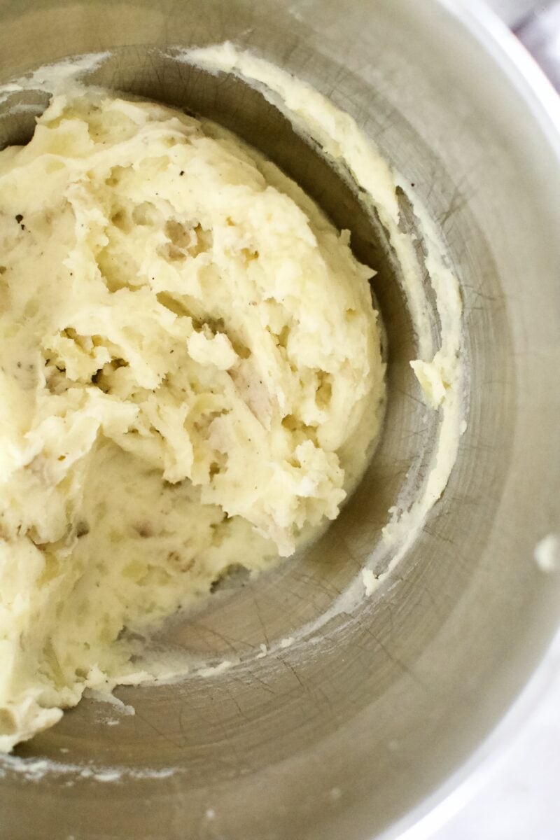 Potatoes with butter, salt and pepper whipped in.