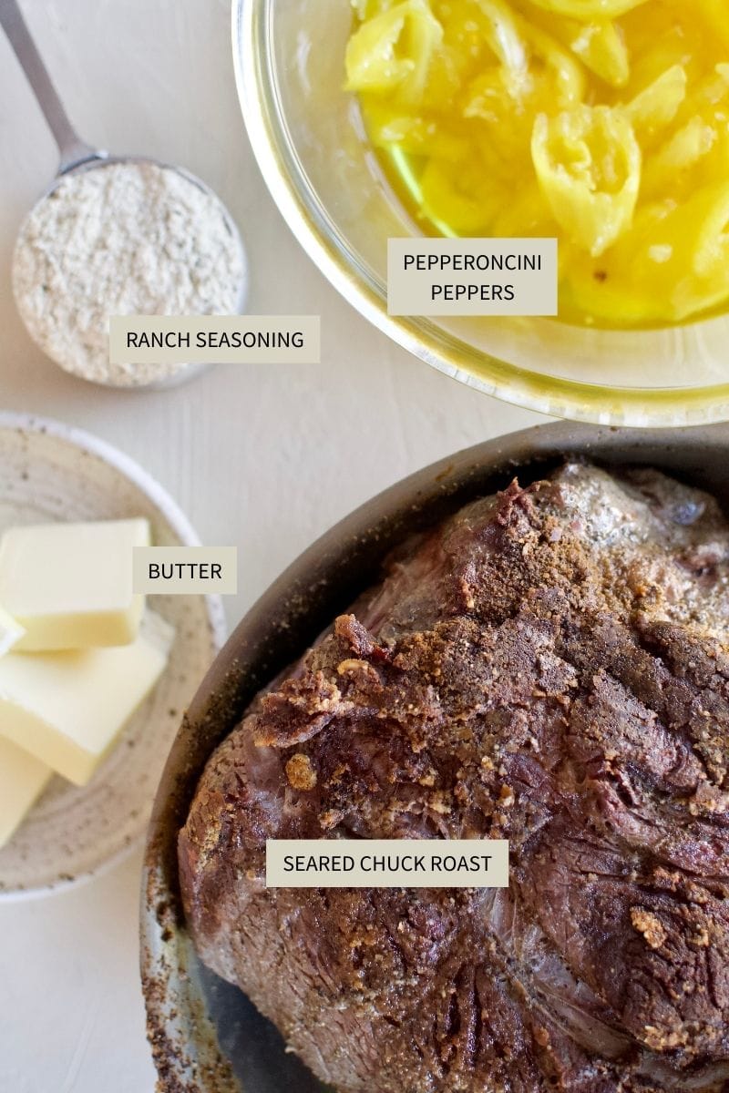 Pot Roast ingredients.