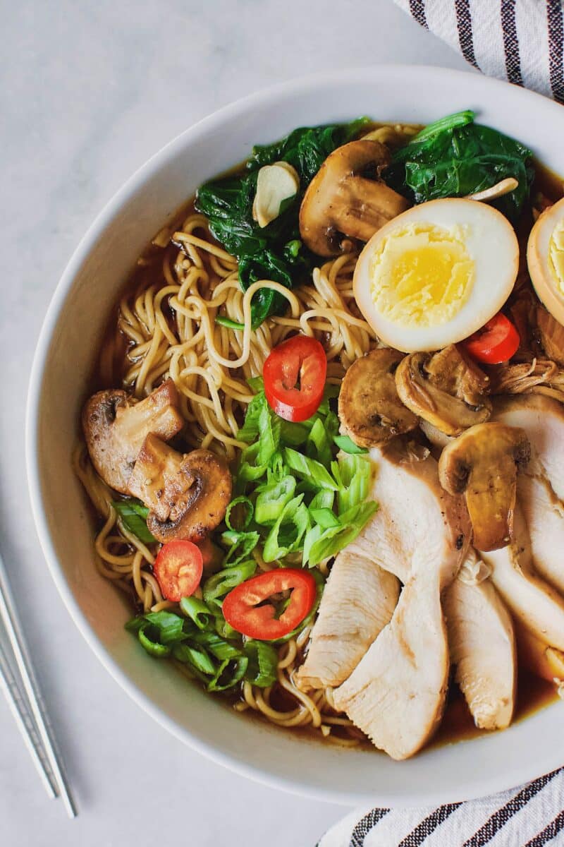 Leftover Thanksgiving Turkey Ramen Noodle Soup.