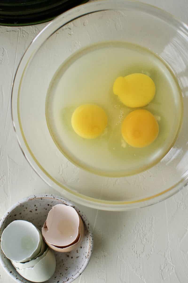 eggs and lemon juice in a bowl.