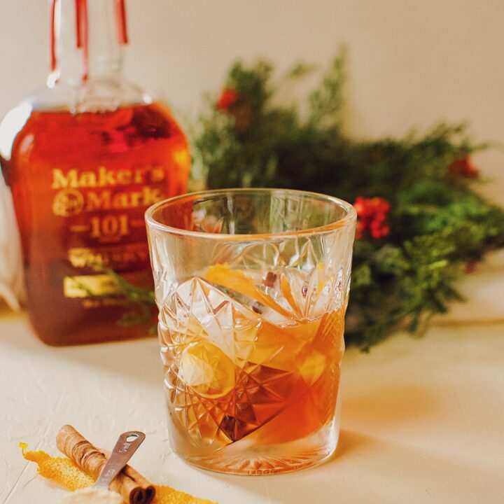 Bourbon Brown Sugar Old-Fashioned Cocktail.