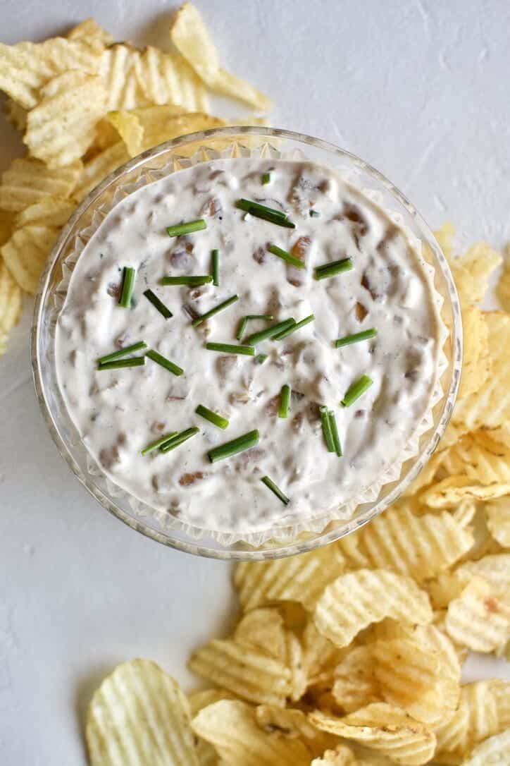 Joanna Gaines recipe for French Onion Dip from the Magnolia Table Cookbook Vol.2 and Magnolia Table with Joanna Gaines Cooking Show.