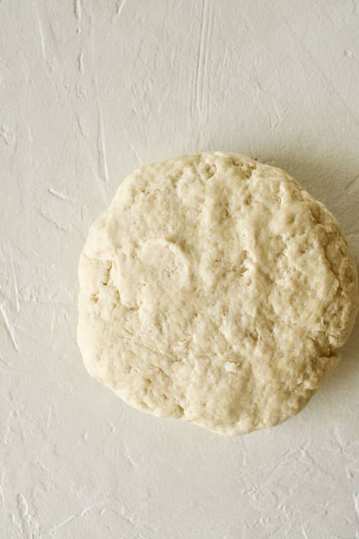 Scone dough brought together by hand and resting.