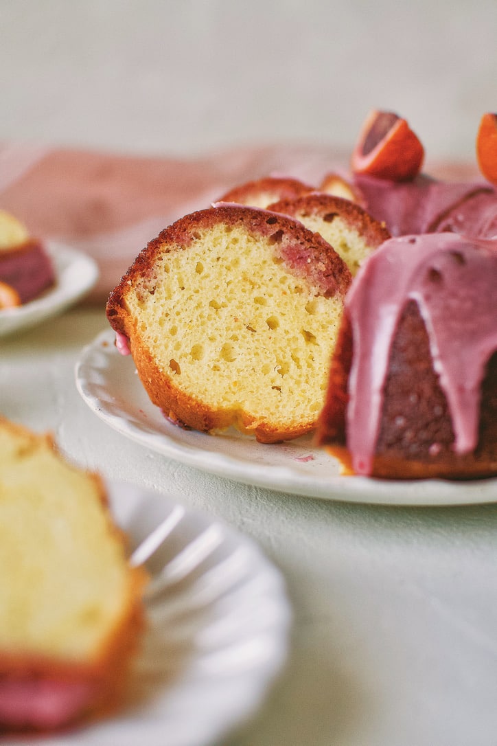 Yogurt Cake with Blood Orange Glaze