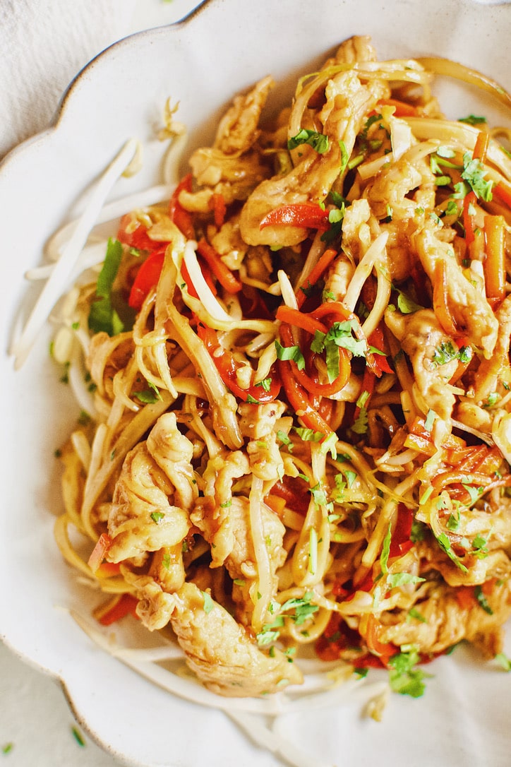 Easy Homemade Lo Mein Chicken Take-out at Home.