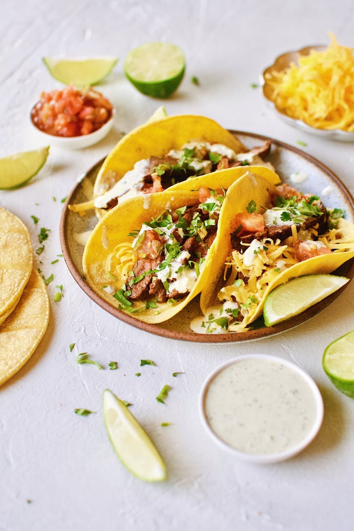 Carne Asada Fajita Steak Tacos.