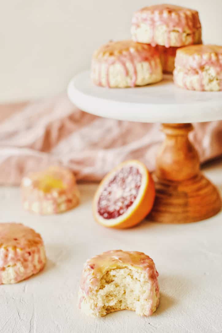 English Scones dipped in a Blood Orange Glaze