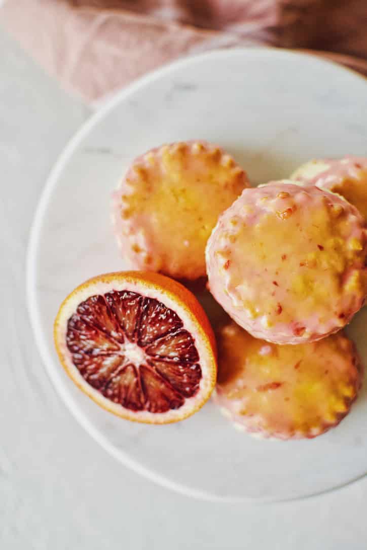 English Scones dipped in a Blood Orange Glaze