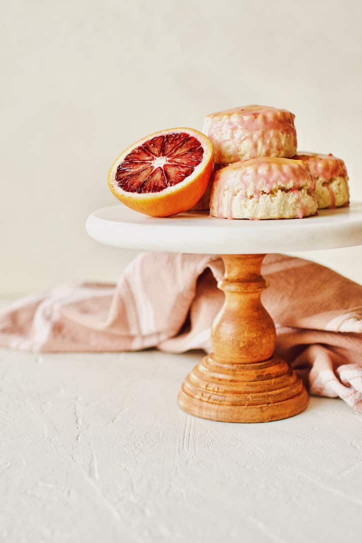 English Scones dipped in a Blood Orange Glaze