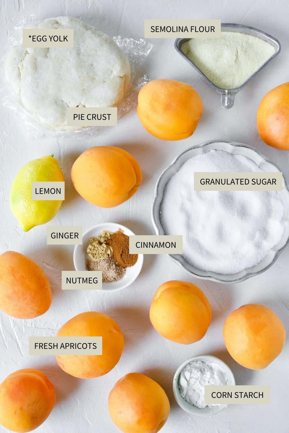 Ingredients needed to make Apricot Cobbler.