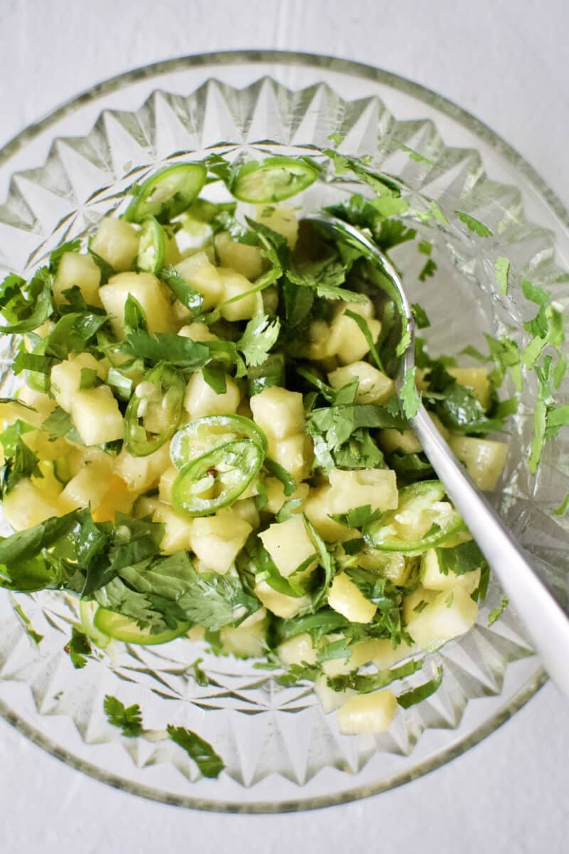 Pineapple Pico in a small bowl.