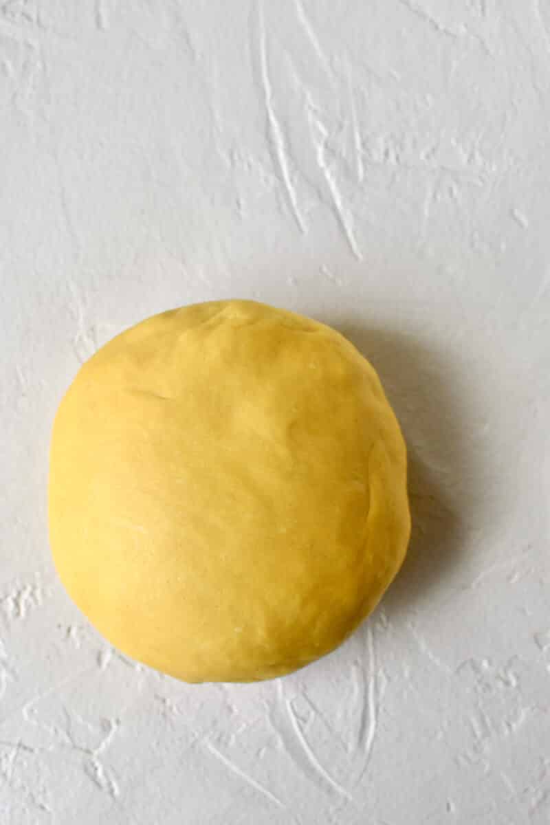 Freshly made pasta dough perfectly kneaded.
