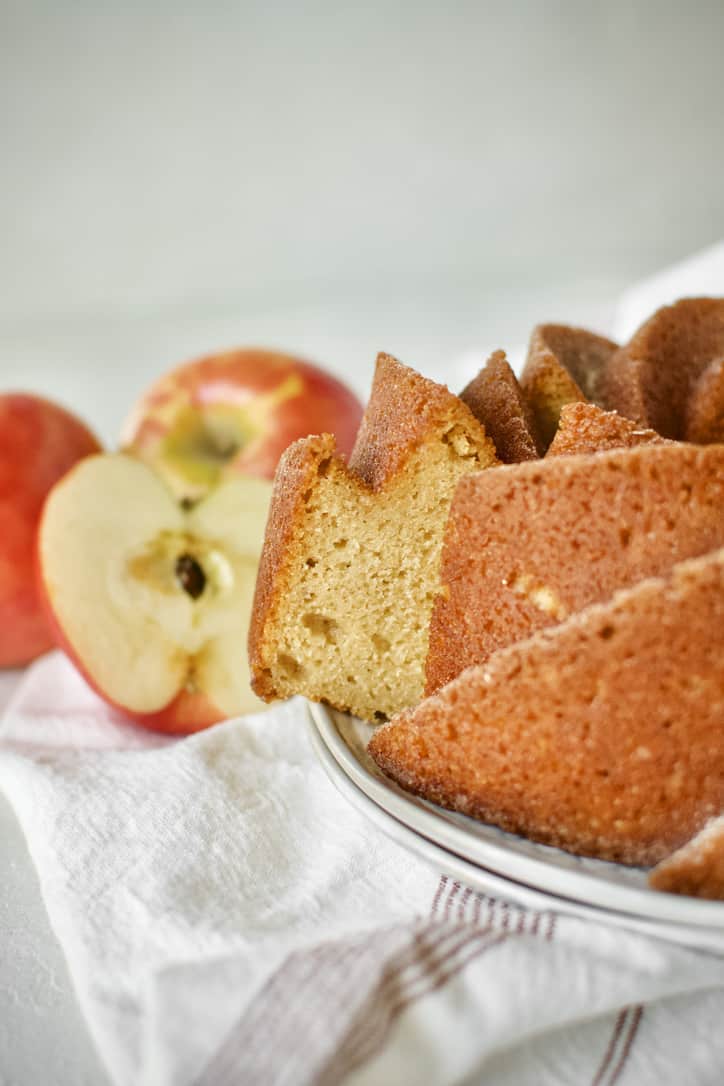 A slice being taken out of the cake.