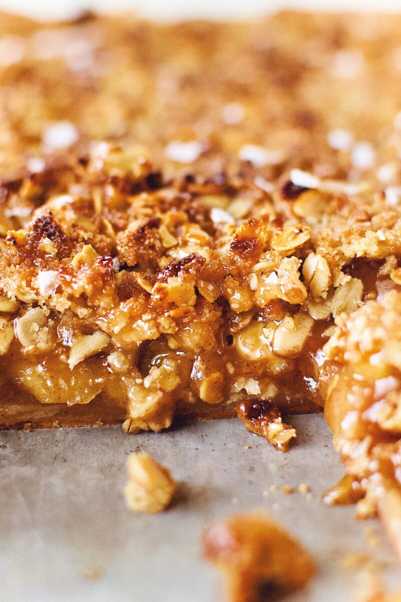 Honeycrisp Apple Slab Pie inside a slice.